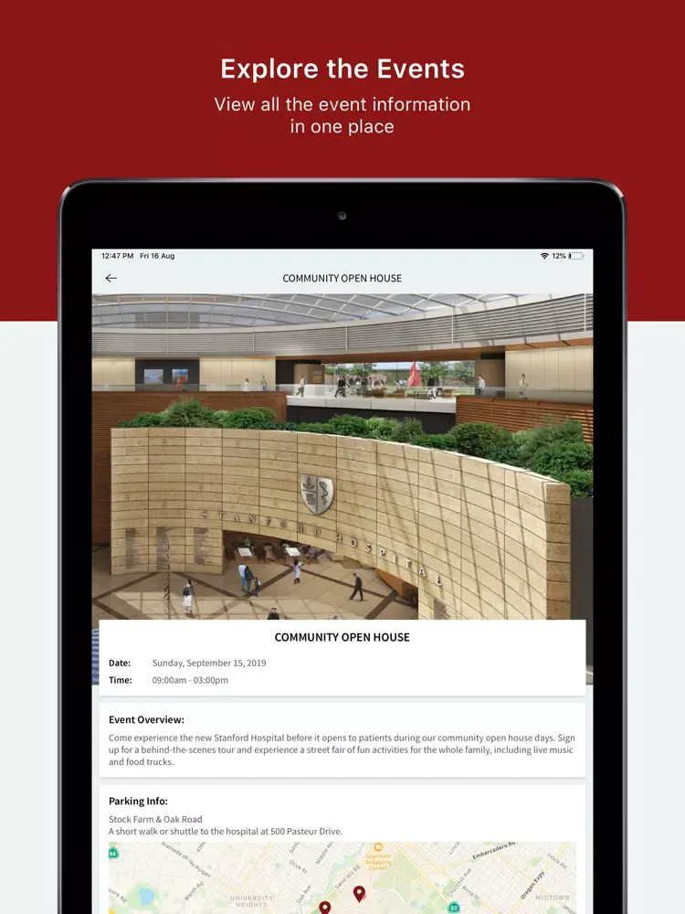 New Stanford Hospital Opening iPad  Screenshots