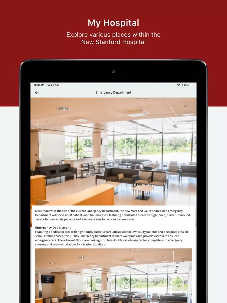 New Stanford Hospital Opening iPad  Screenshots