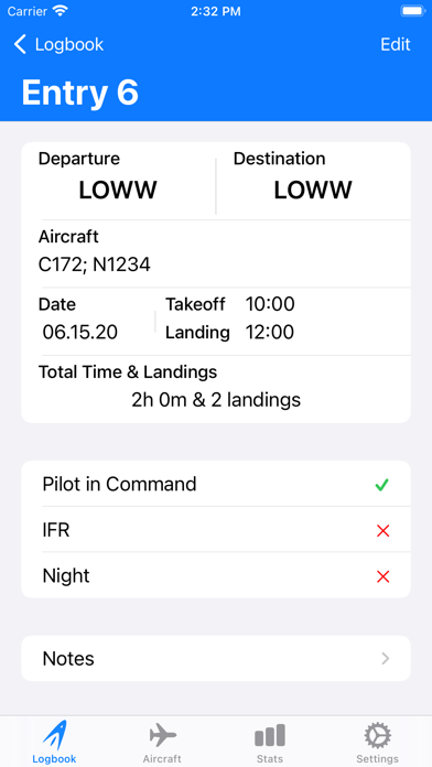 Capturas de pantalla de SkyPilot 3 - Flight Logbook