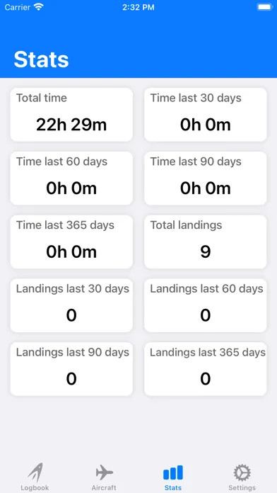 Tangkapan layar SkyPilot 3 - Flight Logbook
