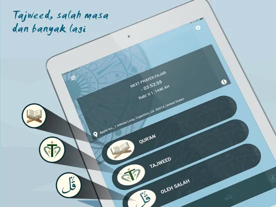 Capturas de tela do Quran malay with Prayer Times iPad 
