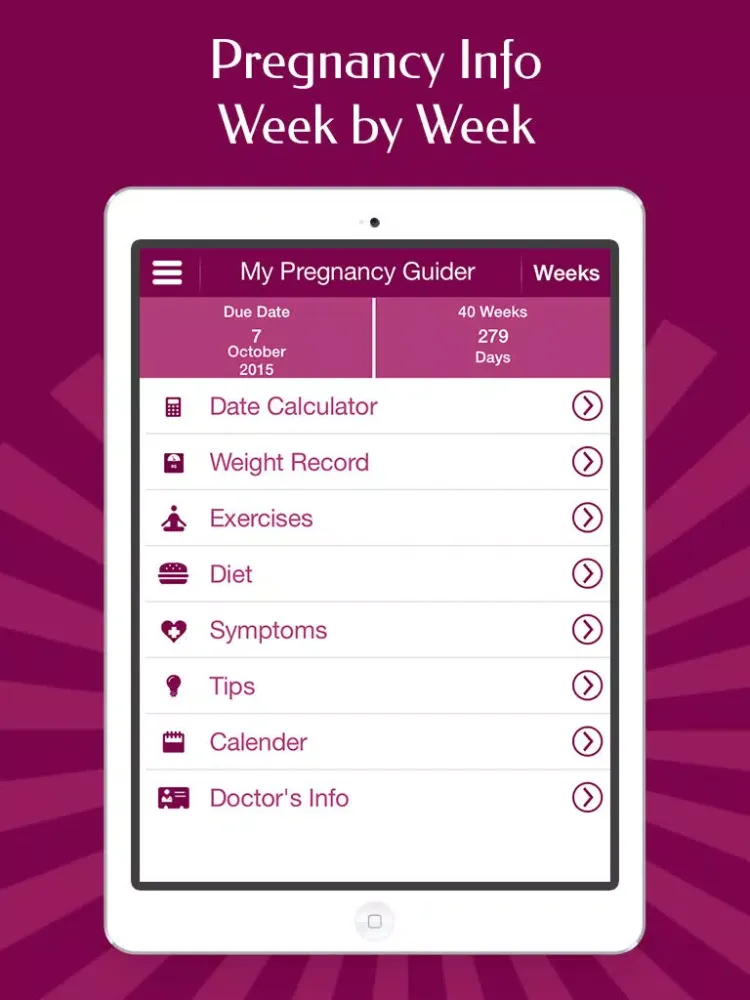 My Pregnancy Guider iPad  Screenshots