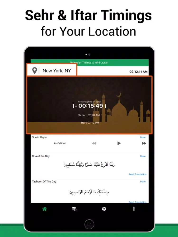 Ramadan Timings and MP3 Quran iPad  স্ক্রিনশট