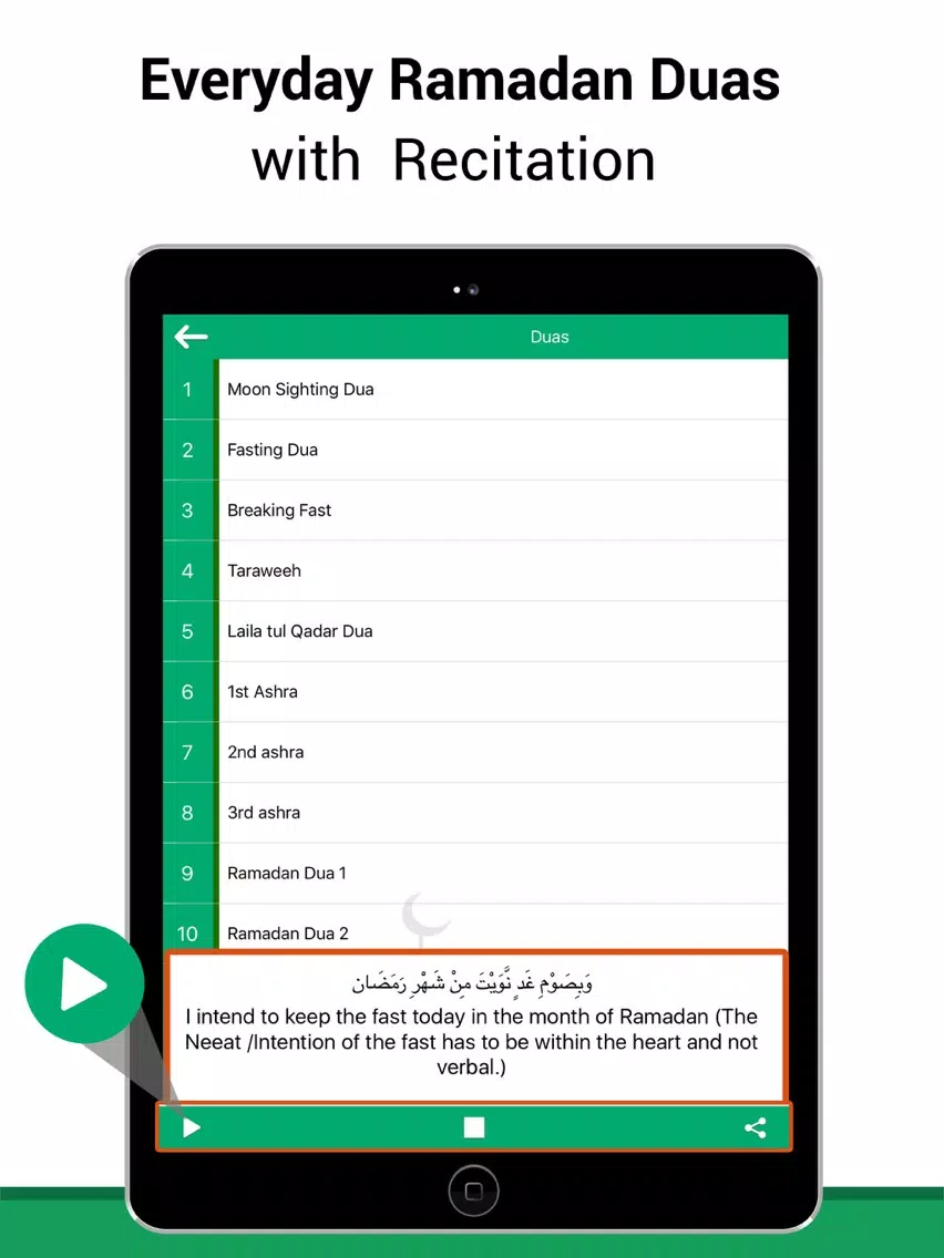 Tangkapan layar Ramadan Timings and MP3 Quran iPad 