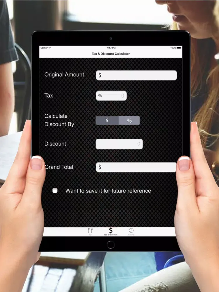 Zrzuty ekranu Tip tax discount calculator iPad 