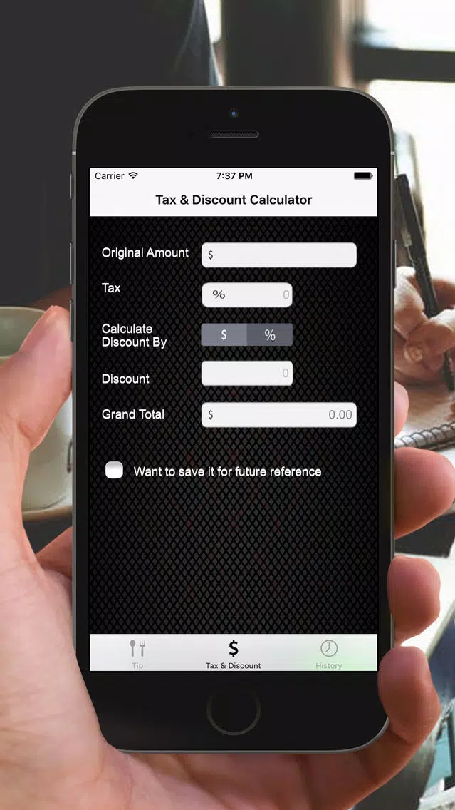 تصاویر Tip tax discount calculator
