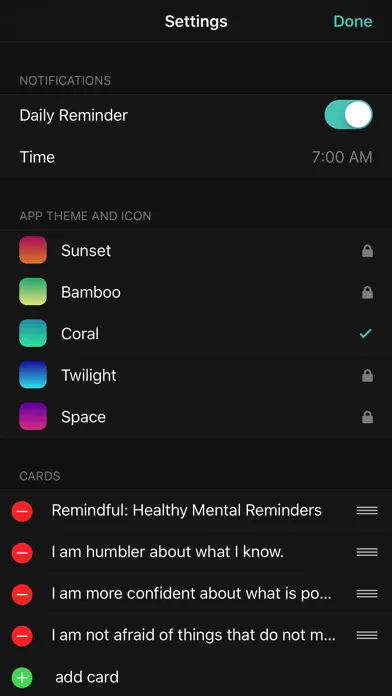 Captures d'écran de Remindful App