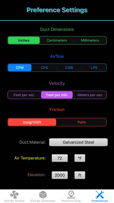 Duct Calculator Elite Screenshots