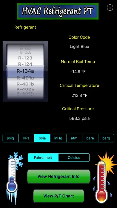 Capturas de pantalla de HVAC Refrigerant PT