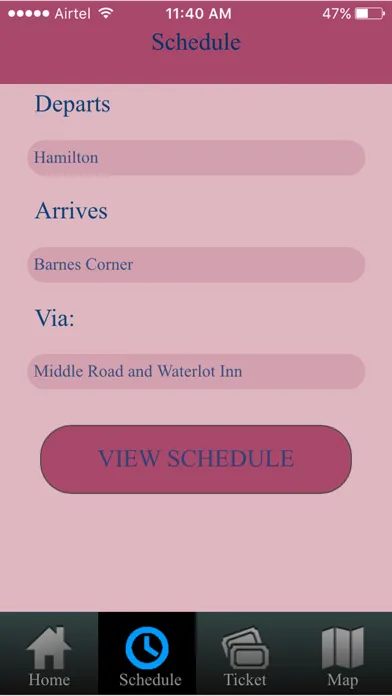 Capturas de tela do Bermuda Bus Schedule