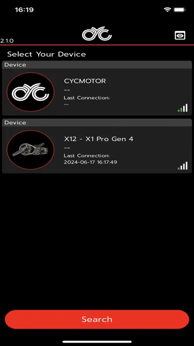 Tangkapan layar CYC Ride Control