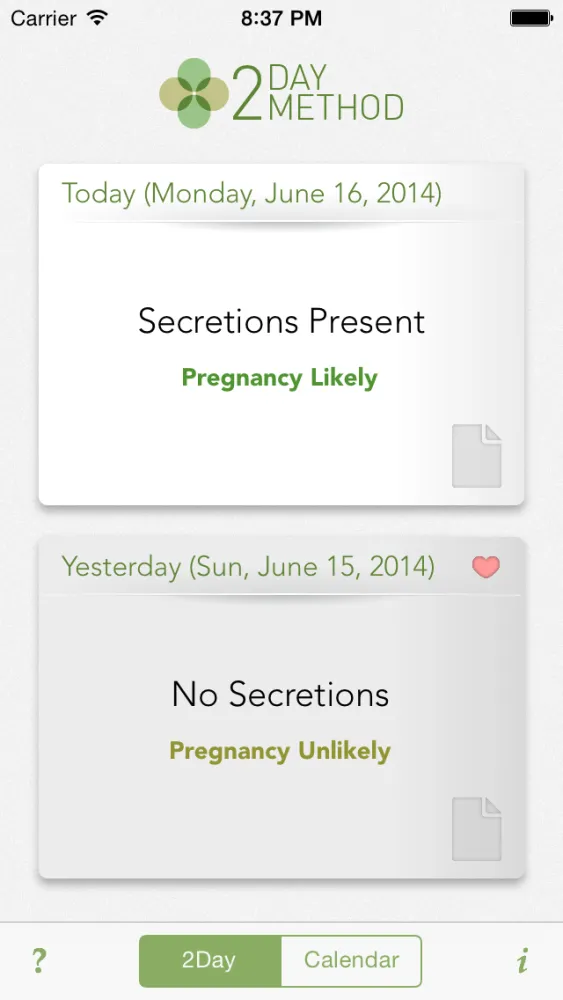 2Day Method - Fertility Awareness & Family Planning Ekran Görüntüleri