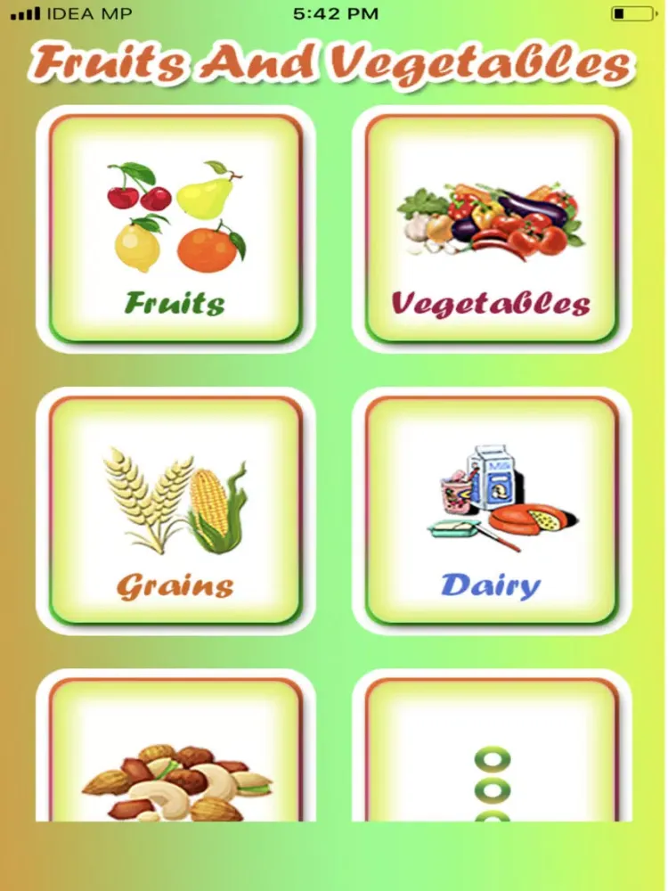Capturas de pantalla de Fruits and Vegetables Learning iPad 