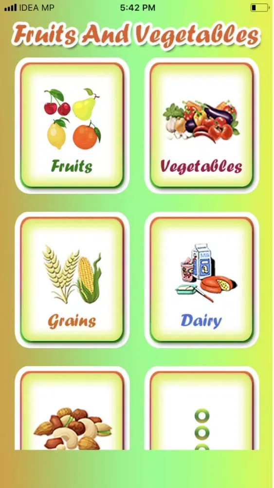 Capturas de pantalla de Fruits and Vegetables Learning