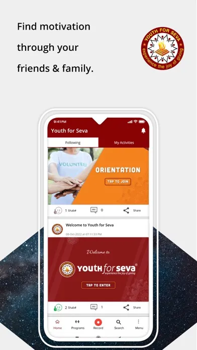 Capturas de tela do Youth for Seva