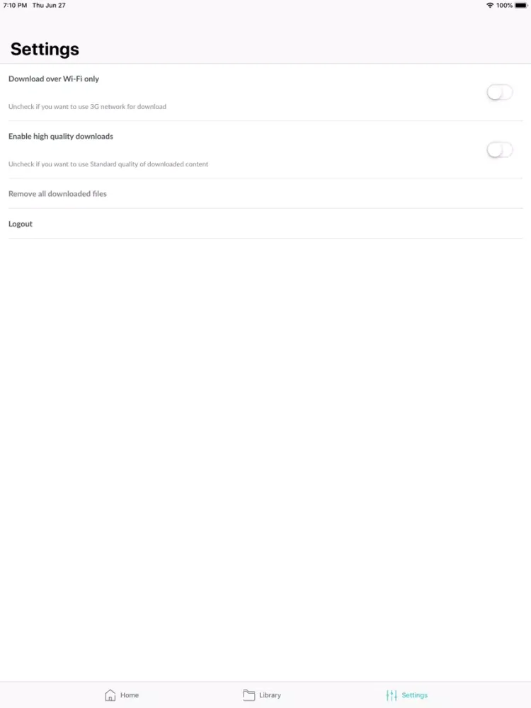 Tangkapan skrin Media Hub iPad 