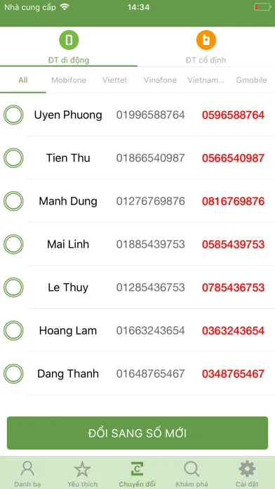 Tangkapan skrin Convert Contact
