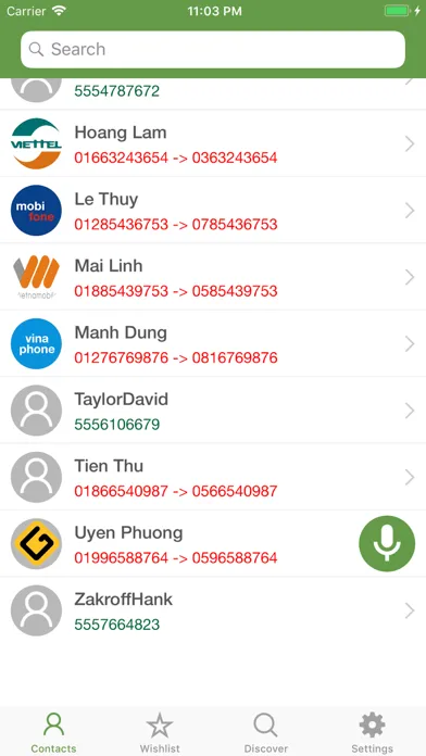 Tangkapan skrin Convert Contact