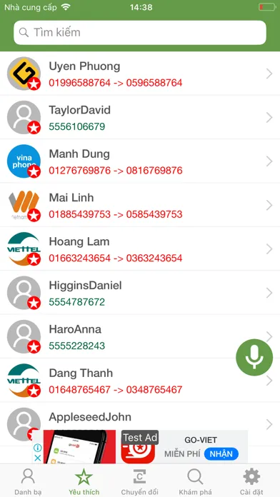 Tangkapan skrin Convert Contact