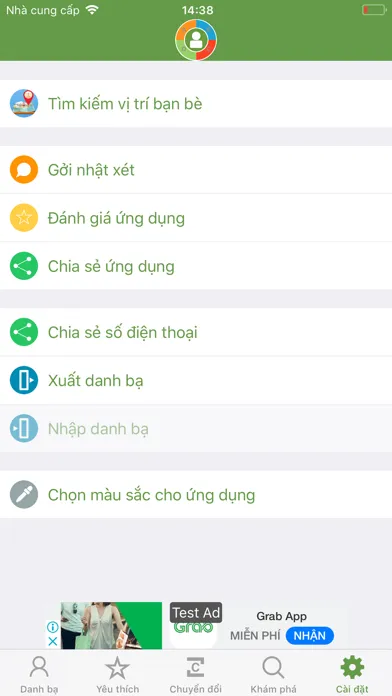 Tangkapan skrin Convert Contact