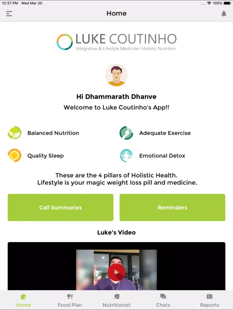 Luke Coutinho iPad 應用截圖