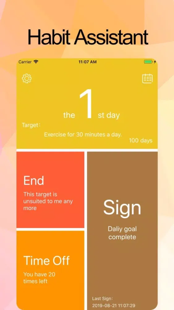 Zrzuty ekranu Training Habit Assistant