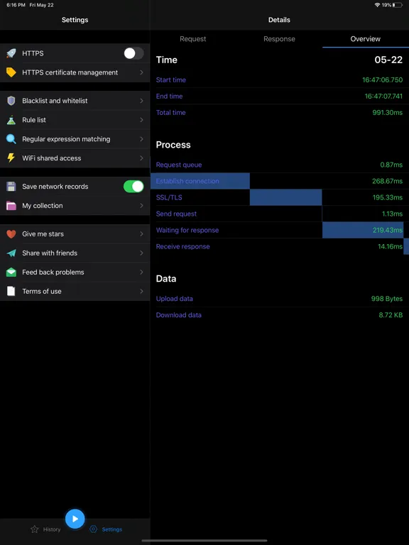 iHTTP Tracker -Network monitor iPad  스크린샷