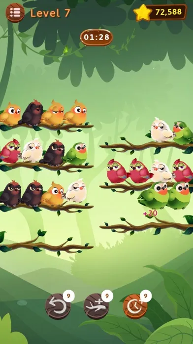 Capturas de tela do Bird Sorting Mania