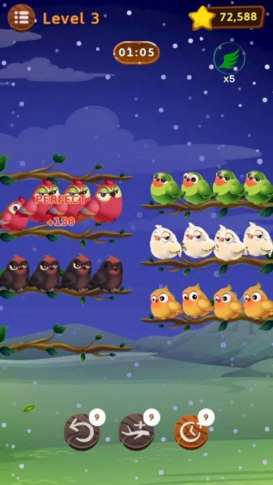 Capturas de tela do Bird Sorting Mania