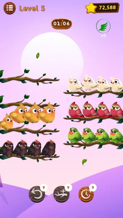 Capturas de tela do Bird Sorting Mania