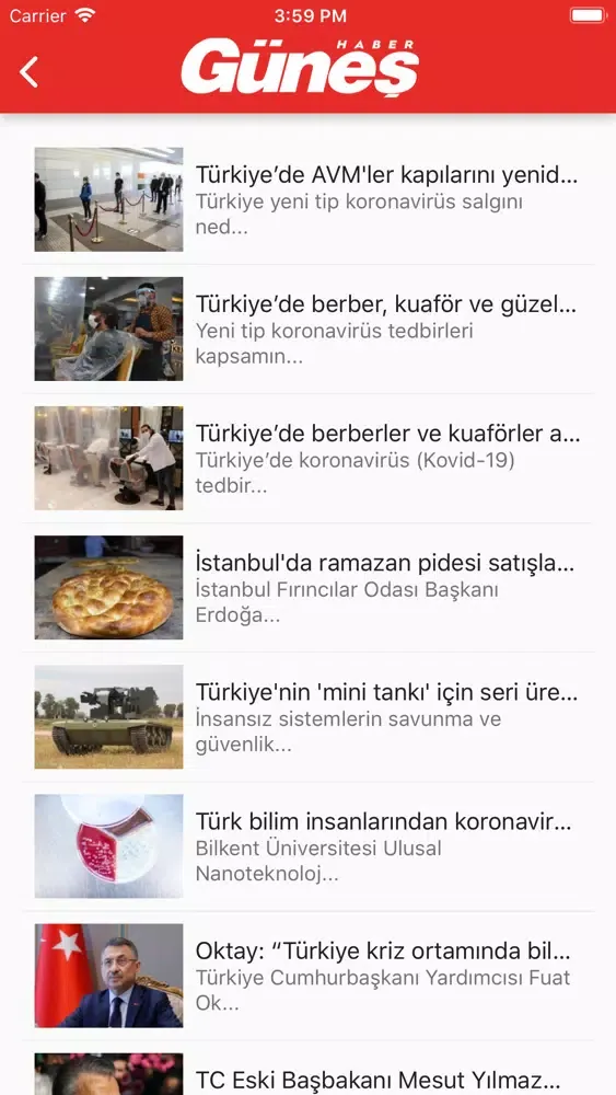 Haber Güneş سکرین شاٹس