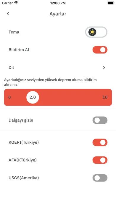 Ảnh chụp màn hình của Son Depremler (Bildirimli)