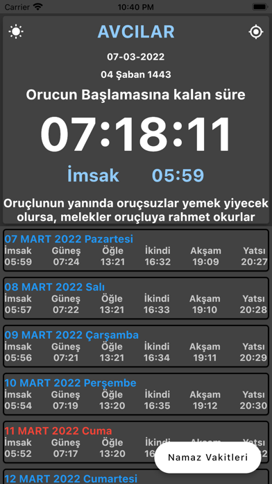 iftar Ne Zaman スクリーンショット
