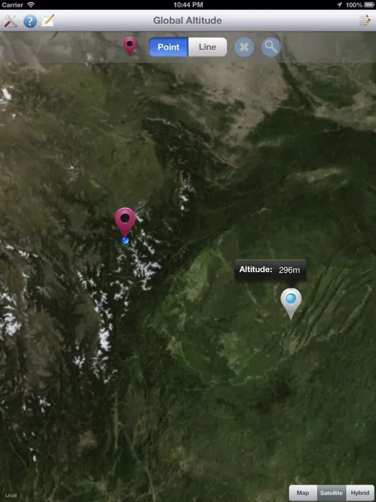 Show Altitude (Query for elevation globally) iPad  Screenshots