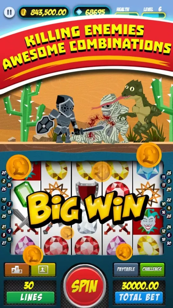 Slots N' Slash -Free Casino & Slashing Action Adventure سکرین شاٹس