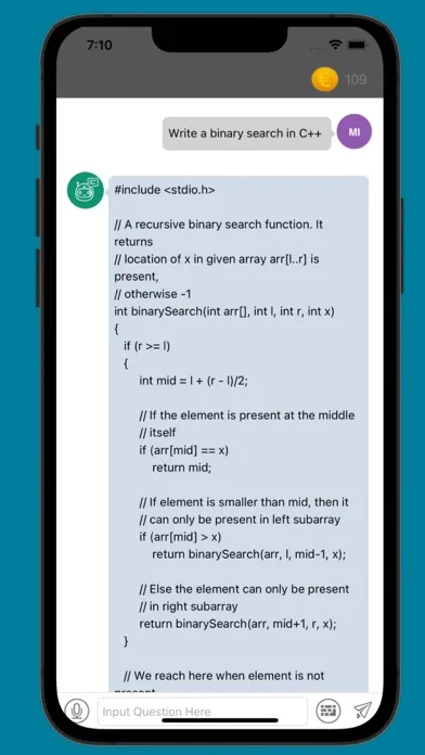 ภาพหน้าจอของ ChatBot Q&A