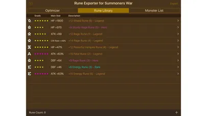 Screenshot di Rune Exporter for Summoners War
