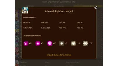 Screenshot di Rune Exporter for Summoners War