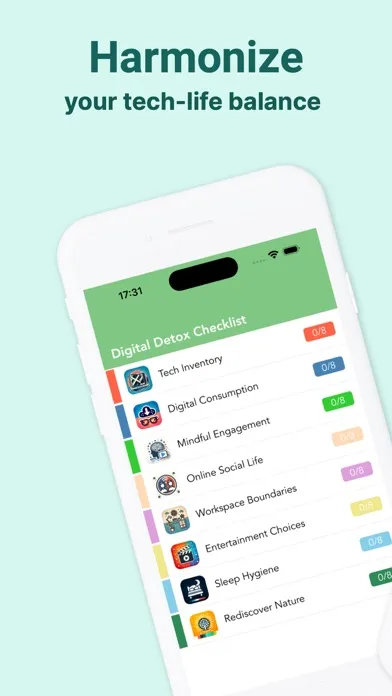 Скриншоты Digital Detox Checklist