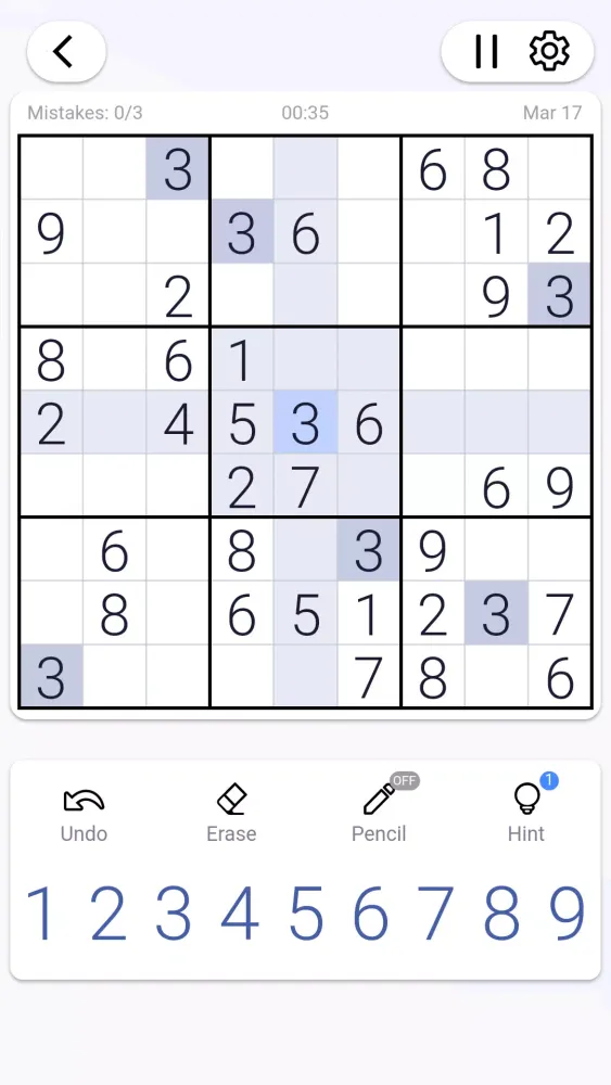 Zrzuty ekranu Sudoku