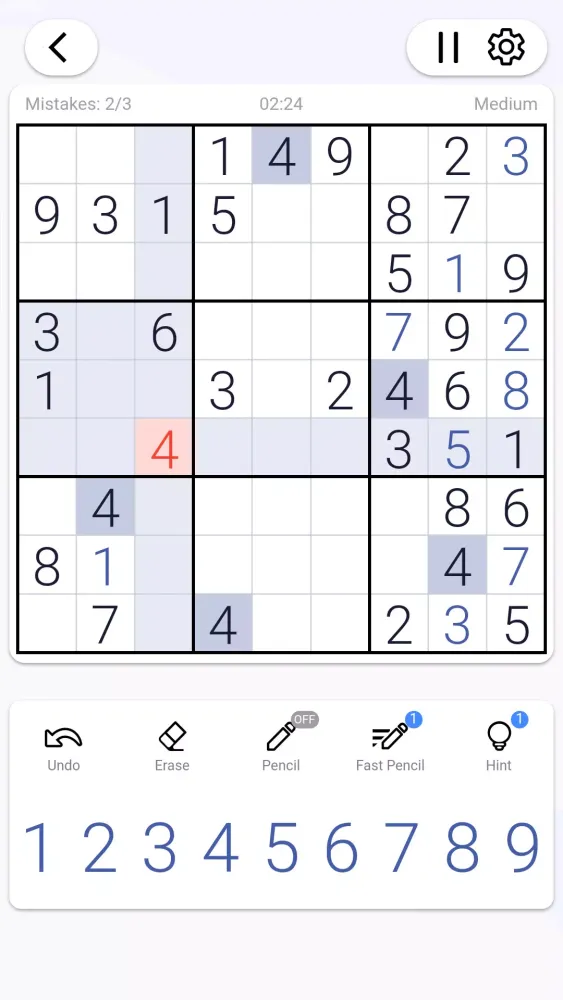 Zrzuty ekranu Sudoku