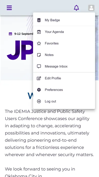 Tangkapan skrin IDEMIA JPS Users Conference