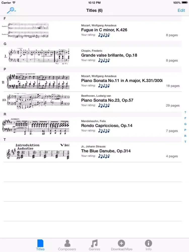 SheetRack Lite - Original Sheet Music Score Read... iPad  Screenshots