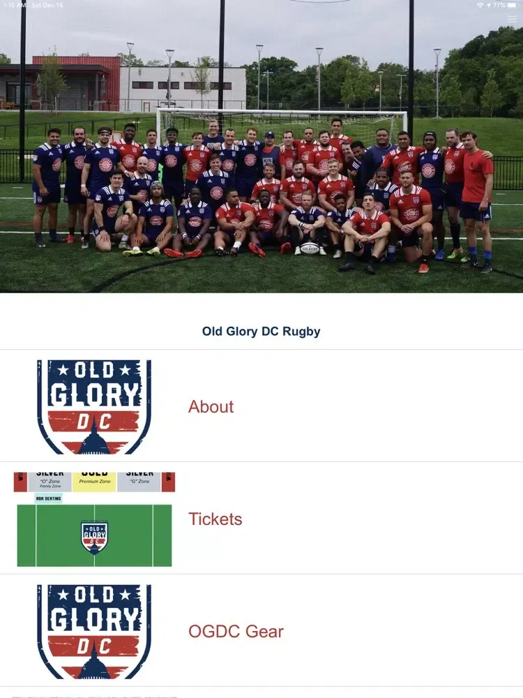 Old Glory DC Rugby iPad  Ekran Görüntüleri