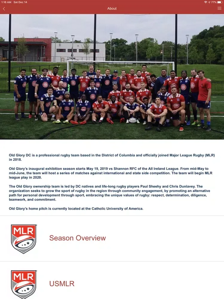 Old Glory DC Rugby iPad  Ekran Görüntüleri