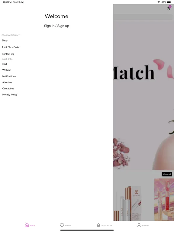 Ảnh chụp màn hình của Cosmetics Store iPad 