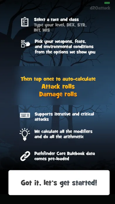 ภาพหน้าจอของ D20 Attack! for Pathfinder