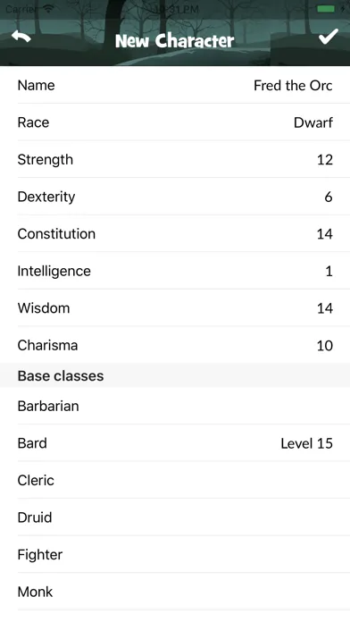 ภาพหน้าจอของ D20 Attack! for Pathfinder