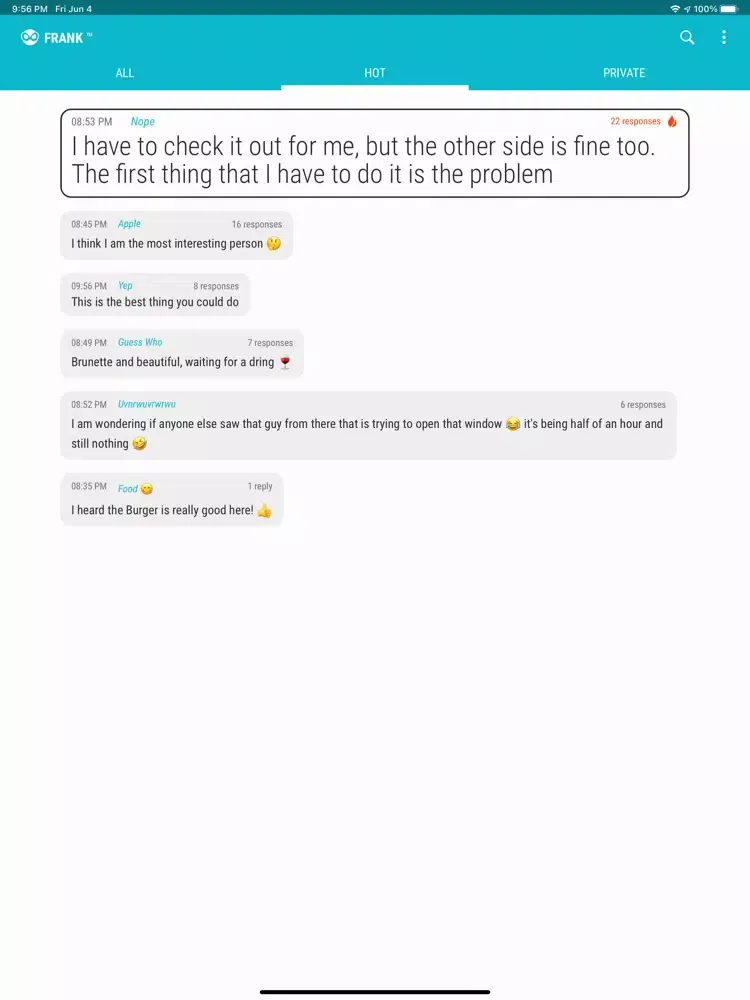 Frankly Chat iPad  Screenshots