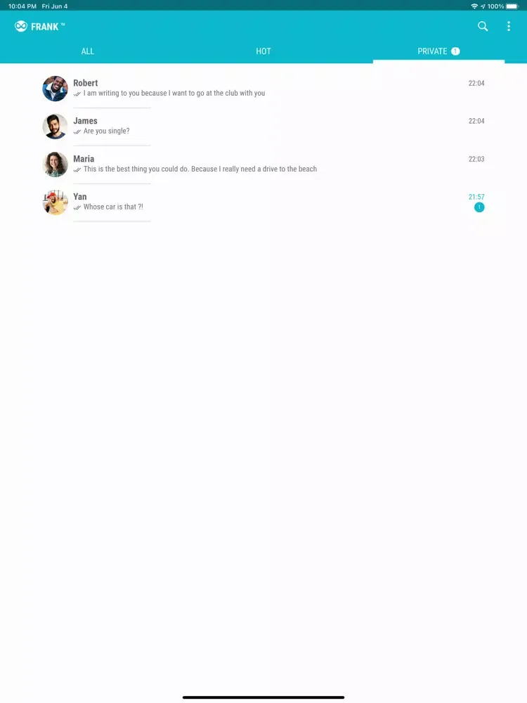 Frankly Chat iPad  Screenshots